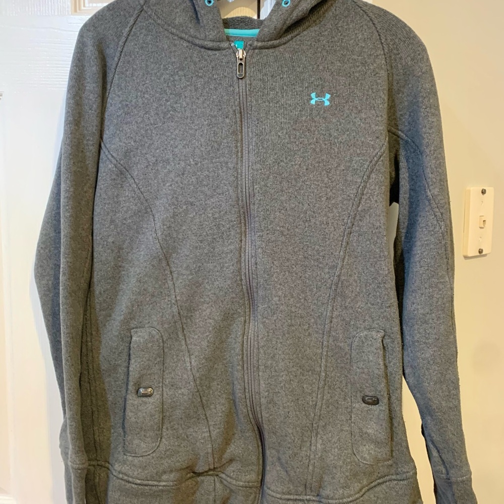 Under Armour Womens Size Large Full Zip Hooded Jacket Fleece Lined w/ pockets